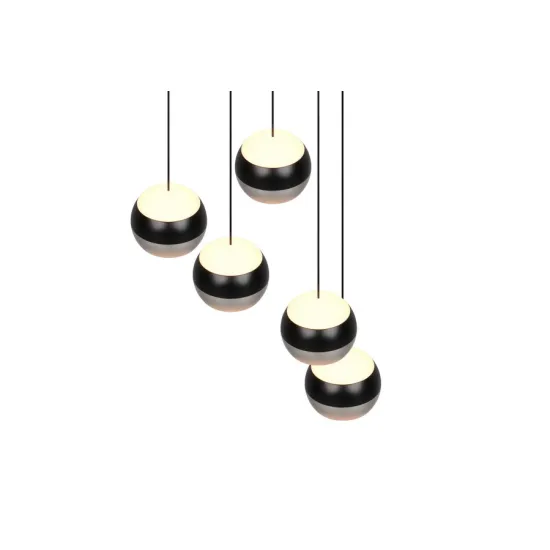Trio Orbit matt nikkel-fekete LED függesztett lámpa (TRI-344430507) LED 5 izzós IP20
