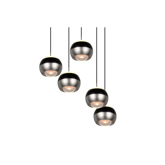 Trio Orbit matt nikkel-fekete LED függesztett lámpa (TRI-344430507) LED 5 izzós IP20