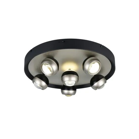 Trio Orbit matt nikkel-fekete LED mennyezeti lámpa (TRI-644410607) LED 1 izzós IP20