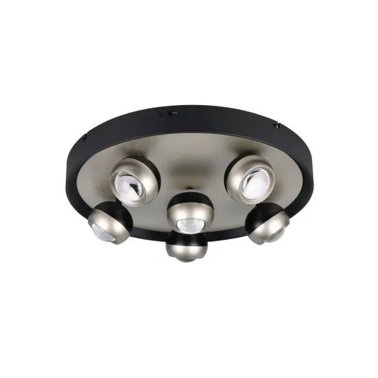 Trio Orbit matt nikkel-fekete LED mennyezeti lámpa (TRI-644410607) LED 1 izzós IP20