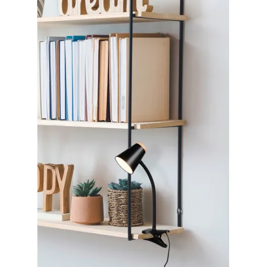 Trio Pongo fekete LED csiptetős lámpa (TRI-R25831102) LED 1 izzós IP20