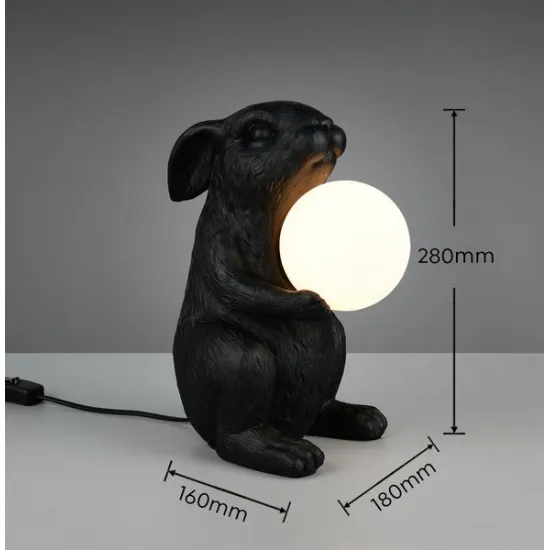 Trio Rabbit fekete nyúl asztali lámpa (TRI-R56511002) G9 1 izzós IP20
