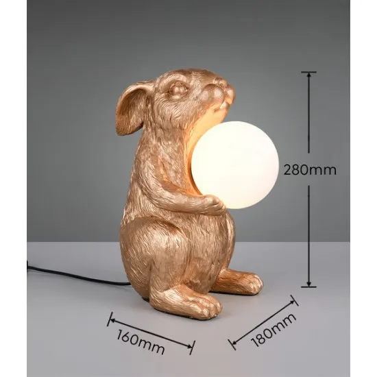 Trio Rabbit - állatos arany nyúl asztali lámpa (TRI-R56511079) G9 1 izzós IP20