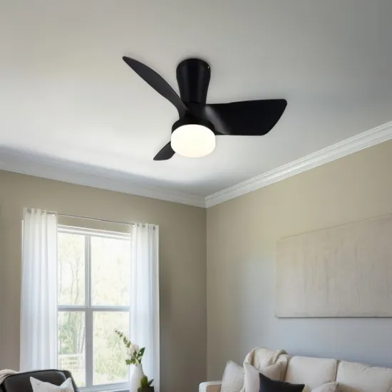 Trio Randers fekete LED ventilátoros lámpa (TRI-R64412132) LED 1 izzós IP20