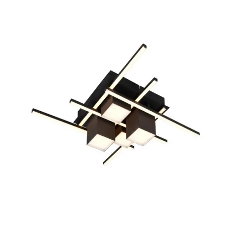 Trio Roger matt fekete LED mennyezeti lámpa (TRI-647810432) LED 1 izzós IP20