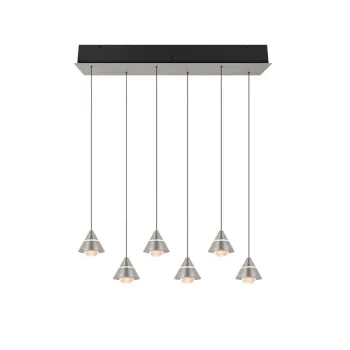 Trio Romeo matt nikkel LED függesztett lámpa (TRI-337010607) LED 6 izzós IP20