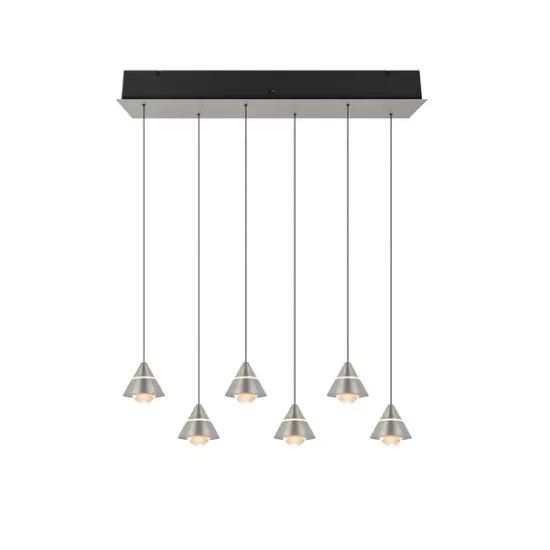 Trio Romeo matt nikkel LED függesztett lámpa (TRI-337010607) LED 6 izzós IP20