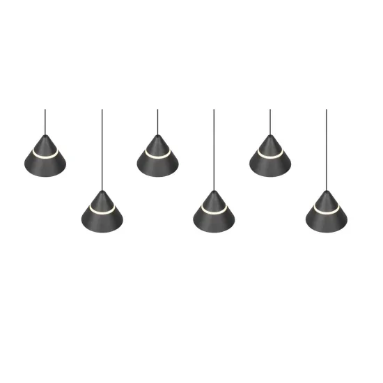 Trio Romeo matt fekete LED függesztett lámpa (TRI-337010632) LED 6 izzós IP20