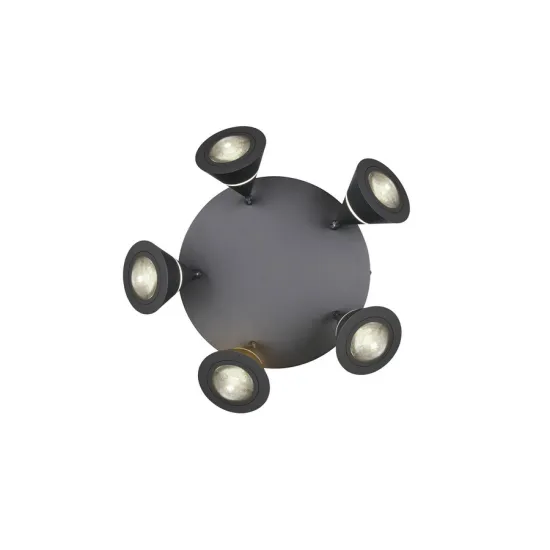 Trio Romeo matt fekete LED mennyezeti lámpa (TRI-637010532) LED 5 izzós IP20