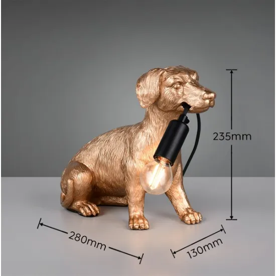 Trio Rudi arany kutya asztali lámpa (TRI-R56601079) E14 1 izzós IP20