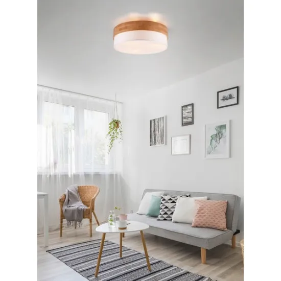 Trio Seasons barna-fehér mennyezeti lámpa (TRI-611500301) E27 3 izzós IP20