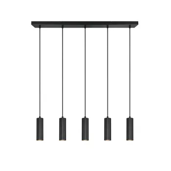Trio Soka matt fekete függesztett lámpa (TRI-367700532) GU10 5 izzós IP20