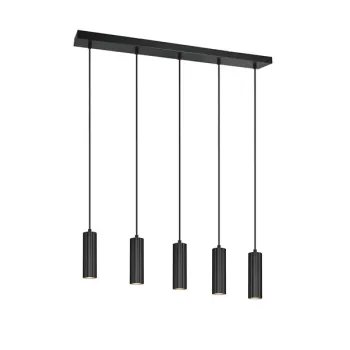 Trio Soka matt fekete függesztett lámpa (TRI-367700532) GU10 5 izzós IP20