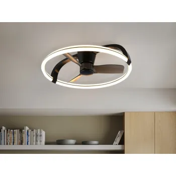 Trio Stockholm fekete-fehér LED ventilátoros lámpa (TRI-R64262132) LED 1 izzós IP20