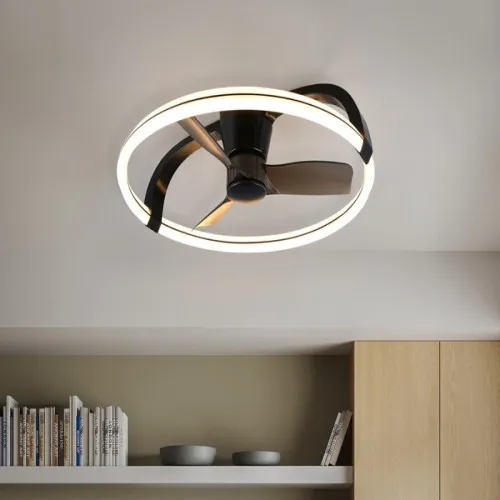 Trio Stockholm fekete-fehér LED ventilátoros lámpa (TRI-R64262132) LED 1 izzós IP20