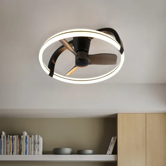Trio Stockholm fekete-fehér LED ventilátoros lámpa (TRI-R64262132) LED 1 izzós IP20