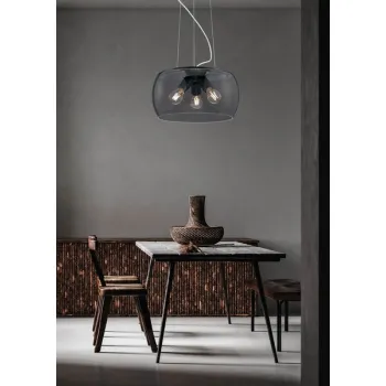 Trio Valente antracit függesztett lámpa (TRI-300600342) E27 3 izzós IP20