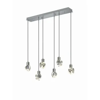 Trio Verano króm LED függesztett lámpa (TRI-354510606) LED 6 izzós IP20