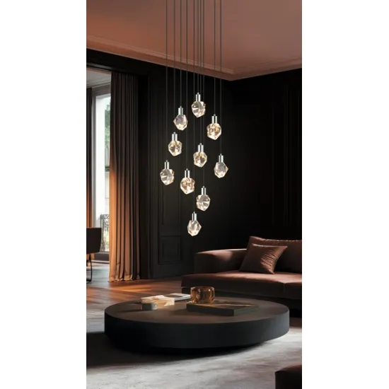 Trio Verano króm LED függesztett lámpa (TRI-354531006) LED 10 izzós IP20