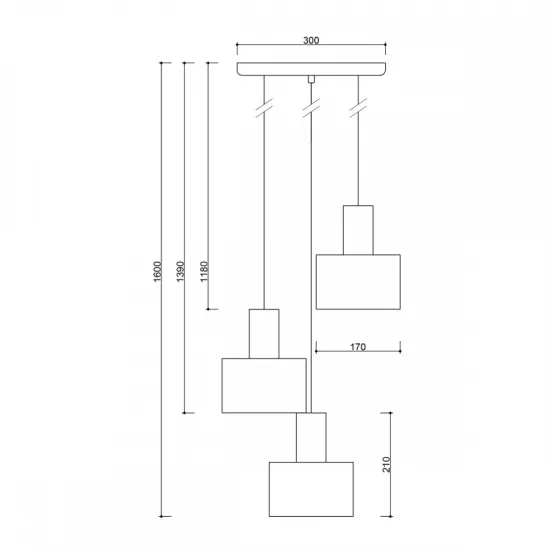 UMMO Lighting Enkel  fehér függesztett lámpa (UMM-EN3311P3) E27 3 izzós IP20