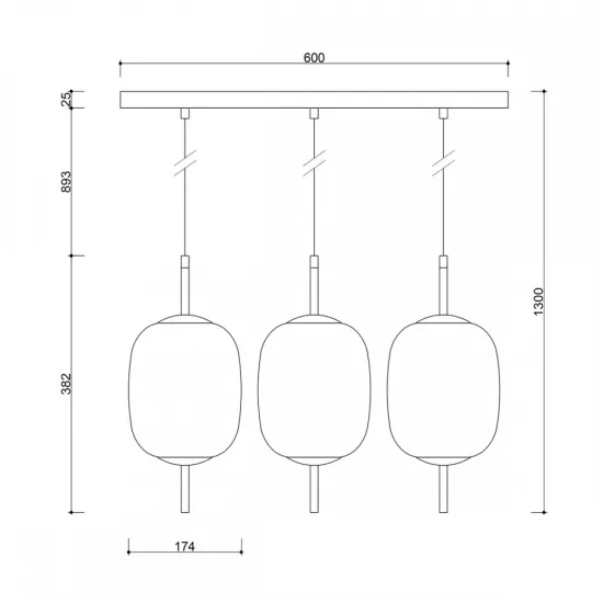 UMMO Lighting Epli Mini  fekete-fehér függesztett lámpa (UMM-EM0322PL) G9 3 izzós IP20