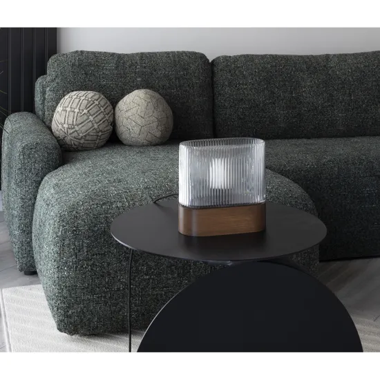 UMMO Lighting Flumina  fekete-átlátszó asztali lámpa (UMM-FLS132P1) E14 1 izzós IP20