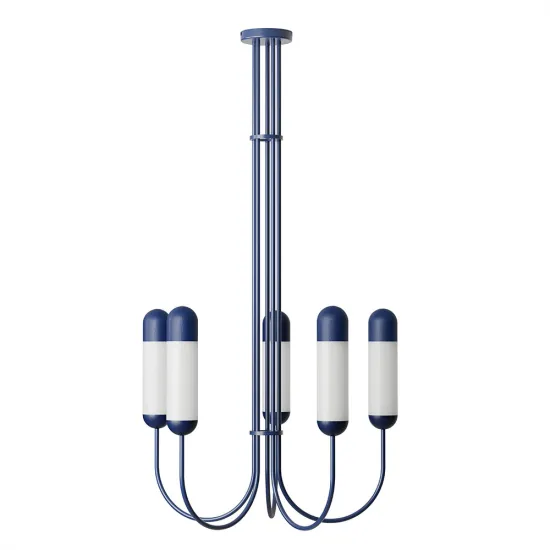 UMMO Lighting Funsui  kék-fehér kristály csillár (UMM-FNB51313R03) E14 5 izzós IP20