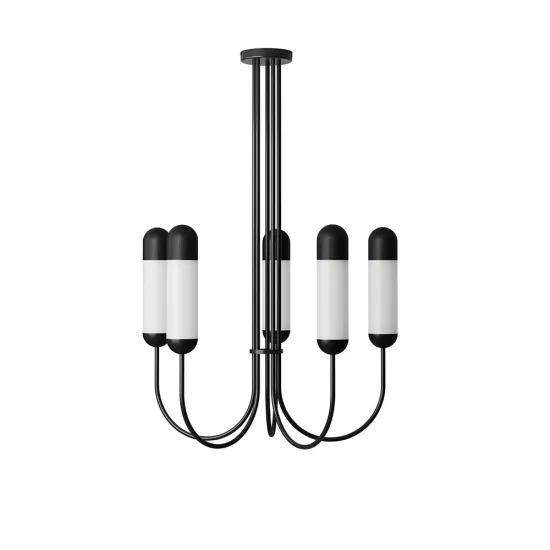 UMMO Lighting Funsui  fekete-fehér kristály csillár (UMM-FNB522R02) E14 5 izzós IP20