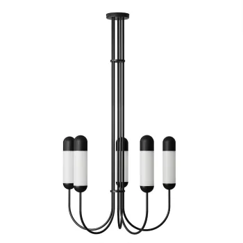 UMMO Lighting Funsui  fekete-fehér kristály csillár (UMM-FNB522R03) E14 5 izzós IP20