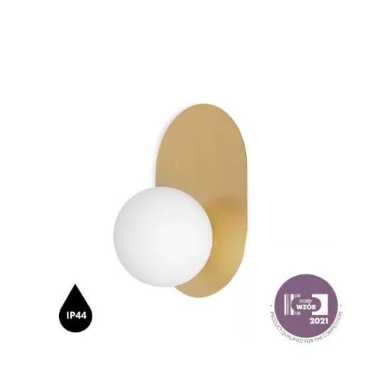 UMMO Lighting Hanea  sárgaréz-fehér vízvédett fali lámpa (UMM-HA0130S0) G9 1 izzós IP44