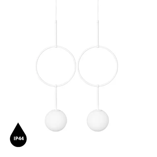 UMMO Lighting Isuulla  fehér vízvédett függesztett lámpa (UMM-ISB211PS0) G9 2 izzós IP44