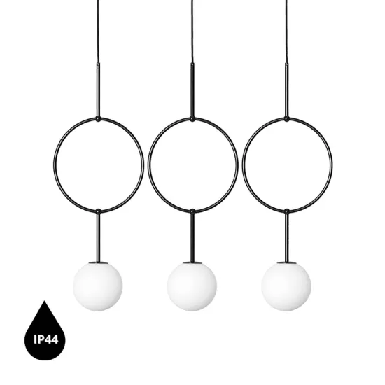 UMMO Lighting Isuulla  fekete-fehér vízvédett függesztett lámpa (UMM-ISC322PS0) G9 3 izzós IP44