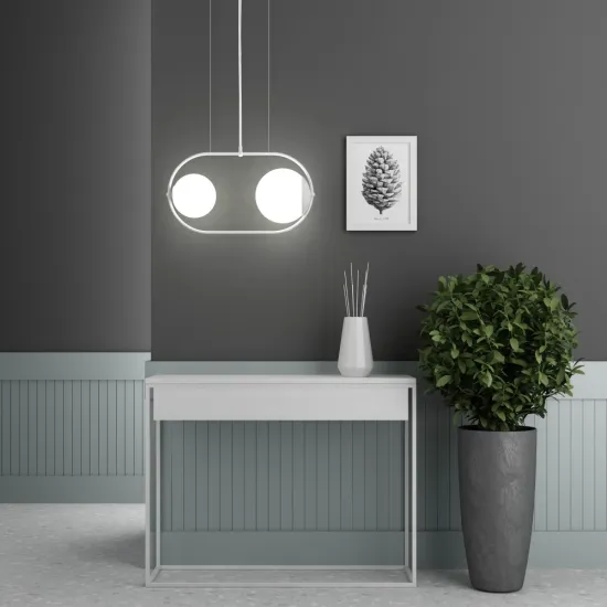 UMMO Lighting Koban  fehér vízvédett függesztett lámpa (UMM-KOA211PS0) G9 2 izzós IP44