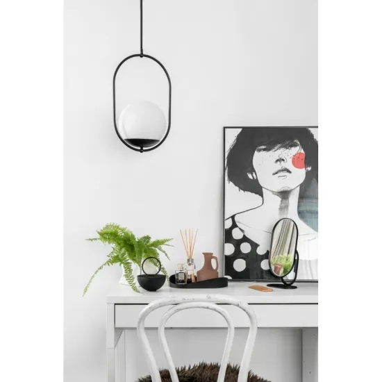 UMMO Lighting Koban  fekete-fehér vízvédett függesztett lámpa (UMM-KOB122PS0) E27 1 izzós IP44