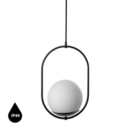UMMO Lighting Koban  fekete-fehér vízvédett függesztett lámpa (UMM-KOB122PS0) E27 1 izzós IP44