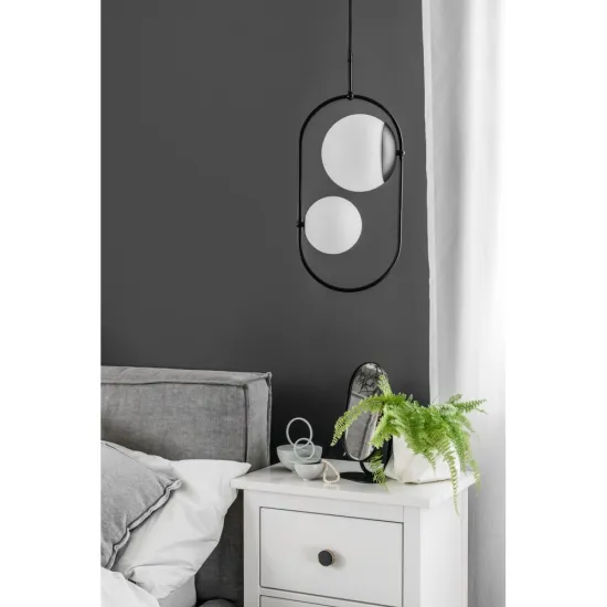 UMMO Lighting Koban  fekete-fehér vízvédett függesztett lámpa (UMM-KOC222PS0) G9 2 izzós IP44