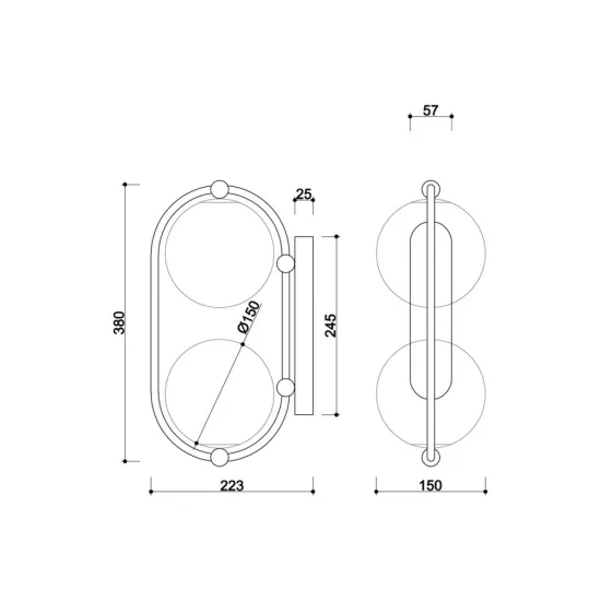 UMMO Lighting Koban  fehér fali lámpa (UMM-KOE11000) G9 2 izzós IP20