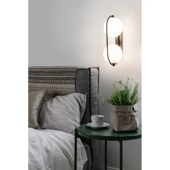 UMMO Lighting Koban  fekete-fehér vízvédett fali lámpa (UMM-KOE120S0) G9 2 izzós IP44