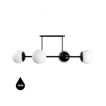 UMMO Lighting Kop  fekete-fehér vízvédett mennyezeti lámpa (UMM-KPD420S3) E27 4 izzós IP44