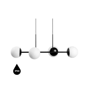 UMMO Lighting Kop  fekete-fehér vízvédett függesztett lámpa (UMM-KPE422PS0) E27 4 izzós IP44