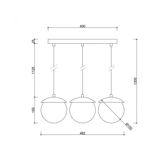 UMMO Lighting Kuul  burgundi-fehér függesztett lámpa (UMM-KLA311P0) G9 3 izzós IP20