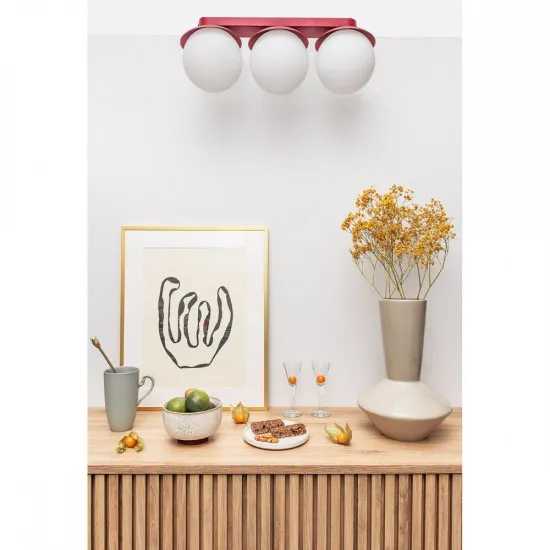 UMMO Lighting Kuul  burgundi-fehér mennyezeti lámpa (UMM-KLB34000) G9 3 izzós IP20