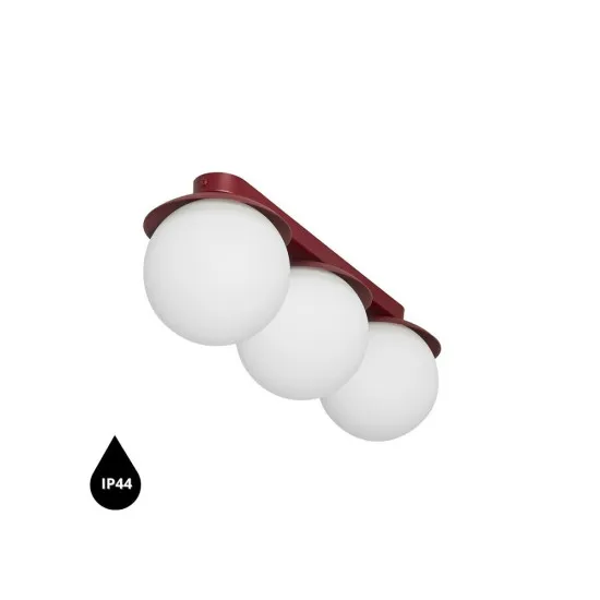UMMO Lighting Kuul  burgundi-fehér mennyezeti lámpa (UMM-KLB340S0) G9 3 izzós IP44