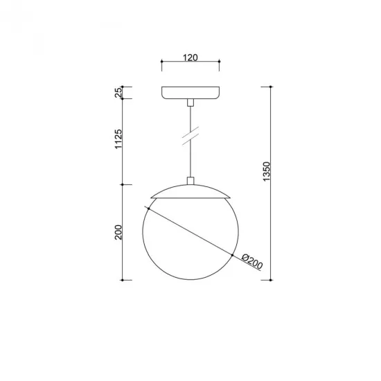 UMMO Lighting Kuul  fekete-fehér függesztett lámpa (UMM-KLG122PS0) E27 1 izzós IP44