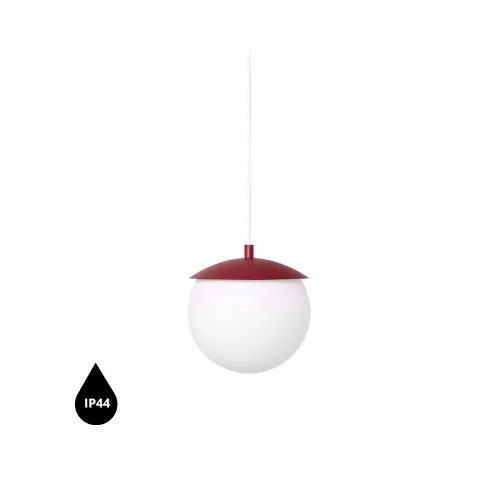 UMMO Lighting Kuul  burgundi-fehér függesztett lámpa (UMM-KLG141PS0) E27 1 izzós IP44