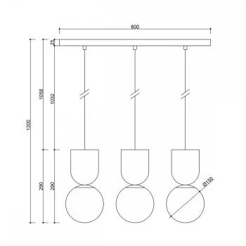 UMMO Lighting Luoti  fehér függesztett lámpa (UMM-LUL311P0) G9 3 izzós IP20