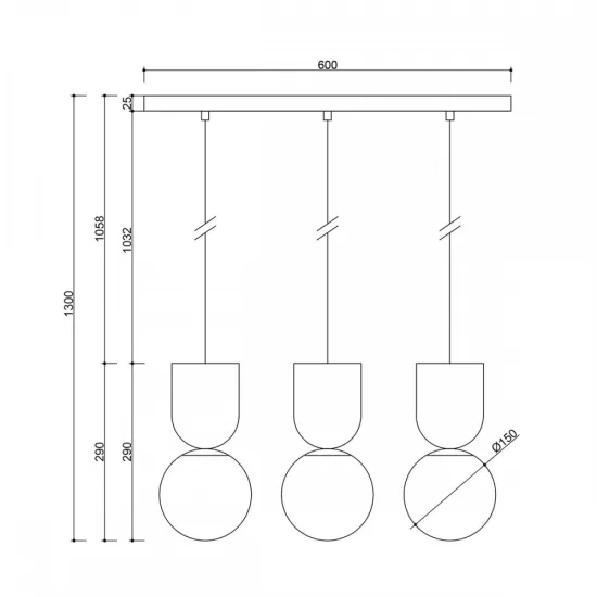 UMMO Lighting Luoti  fehér függesztett lámpa (UMM-LUL311P0) G9 3 izzós IP20