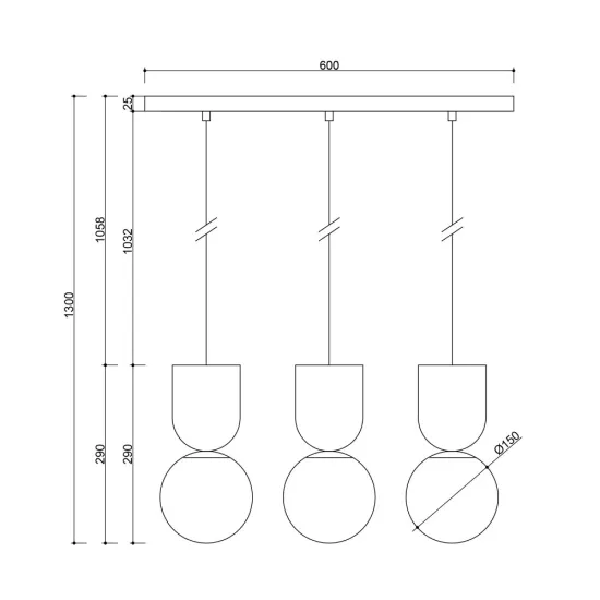 UMMO Lighting Luoti  fekete-fehér függesztett lámpa (UMM-LUL322P0) G9 3 izzós IP20