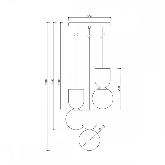 UMMO Lighting Luoti  fekete-fehér mennyezeti lámpa (UMM-LUP322P3) G9 3 izzós IP20