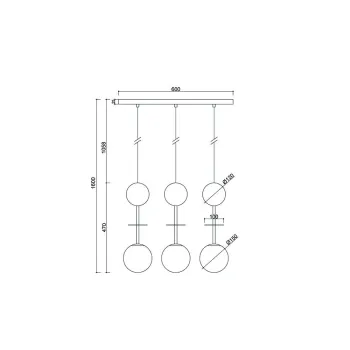 UMMO Lighting Oio  fehér függesztett lámpa (UMM-OIL311P0) G9 3 izzós IP20